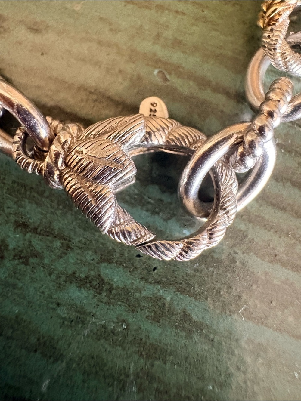 Judith Ripka 925 Sterling Two-Tone Fleur-de-Lis Charm Bracelet 8” 29g CZ - Picture 7 of 15
